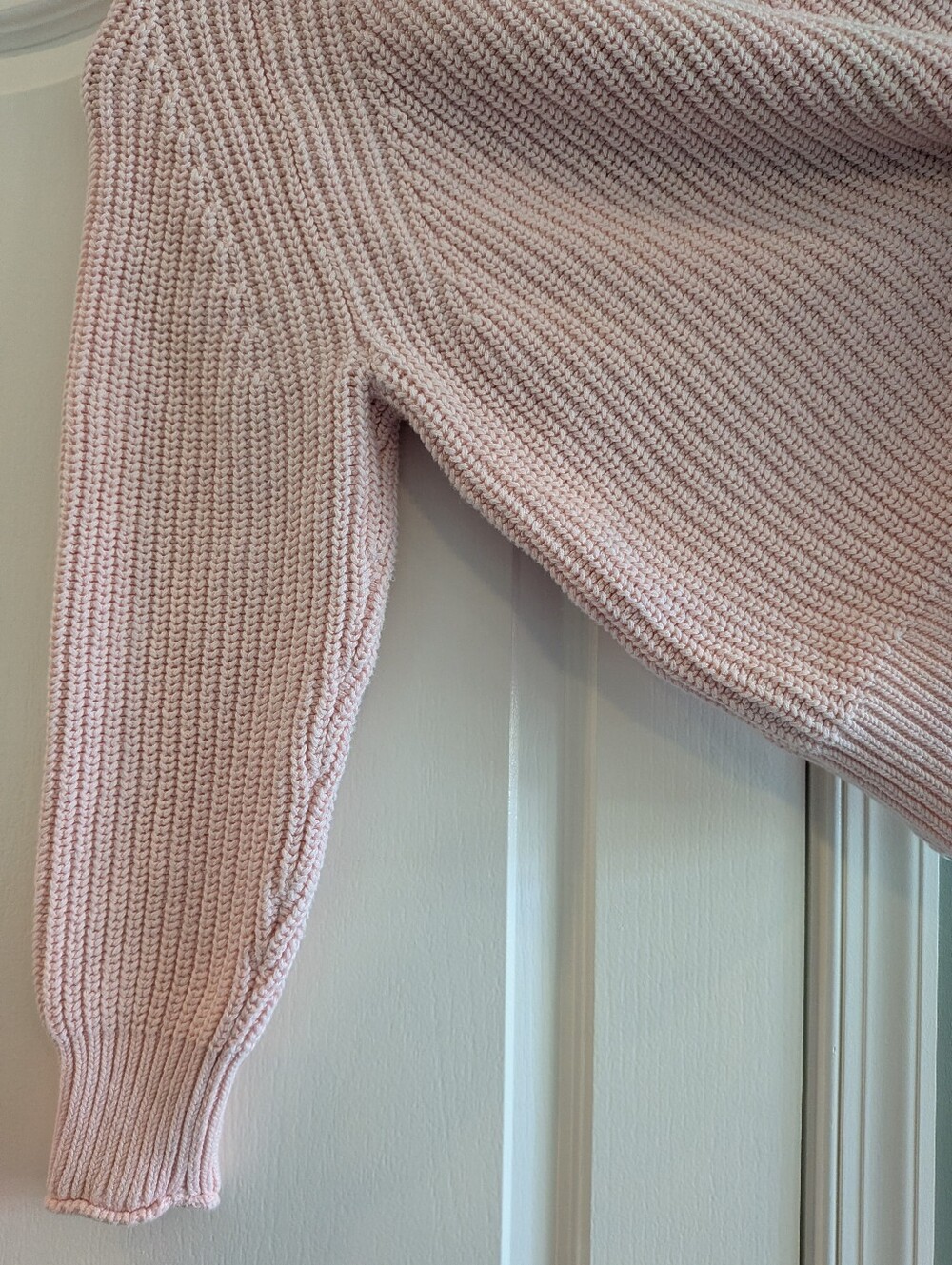 J. Crew Relaxed Rollneck Sweater Knit Fisherman Pink 100% Cotton Classic Size L - Picture 12 of 15